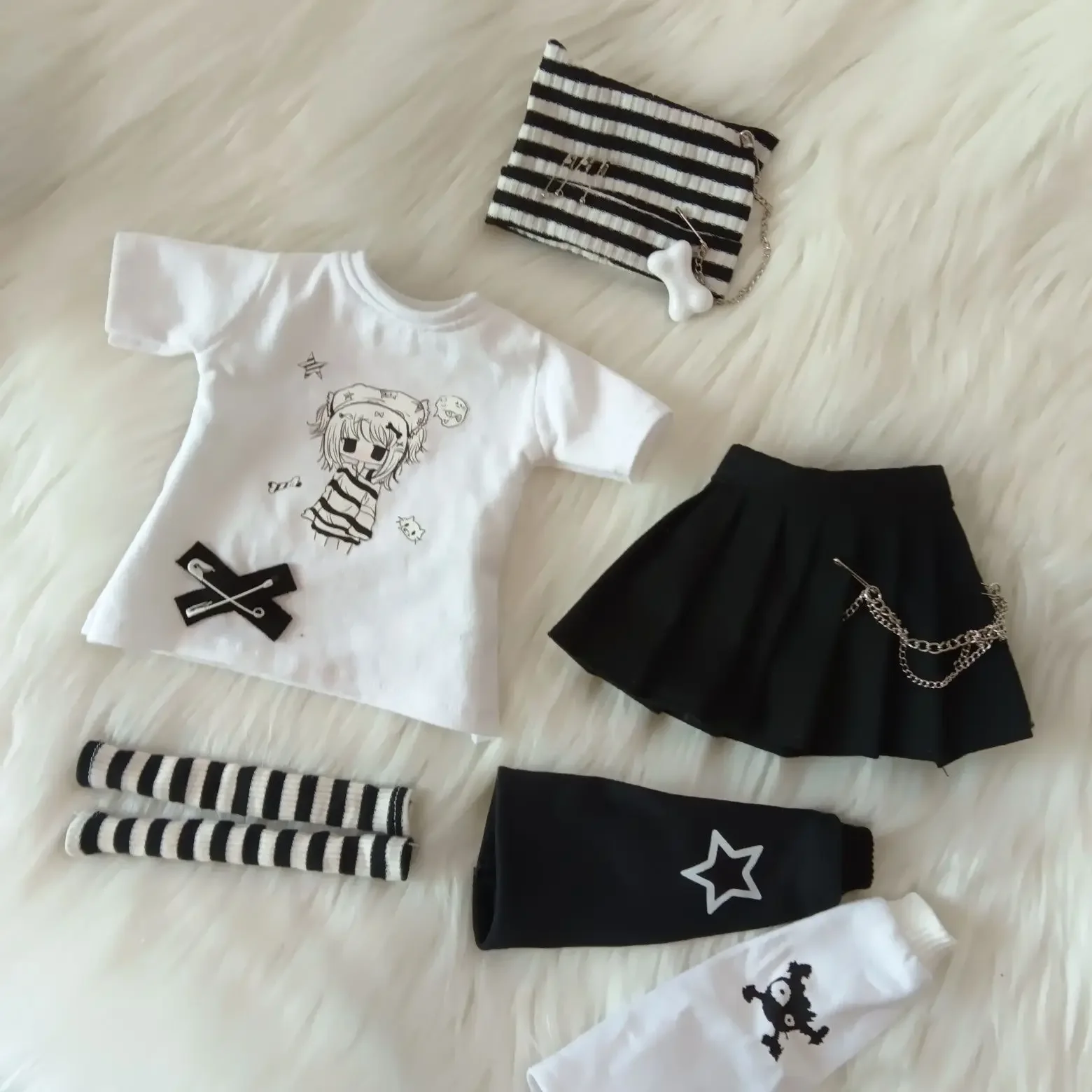 Customized 1/4 1/5 1/6 Doll Clothes Suit Fashion Cat Ear Hat Set Diy Girl Toys Dress Up Gift Play House Accessories,No Doll