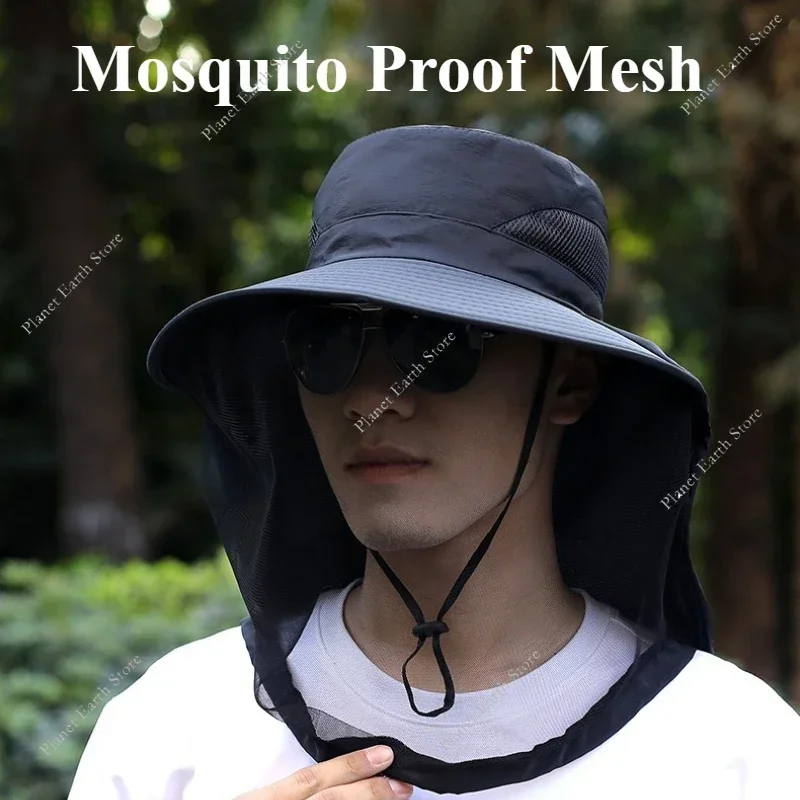 Anti Mosquito Fishing Cap Breathable Adjustable Mesh Fishing Hat Fashion Repellent Insect Bee Protection for Outdoor Camping