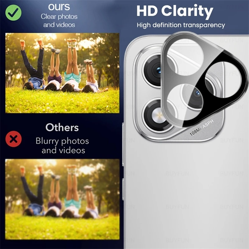 3-Pack 3D Curved Camera Protector Case with Tempered Glass Lens Cap