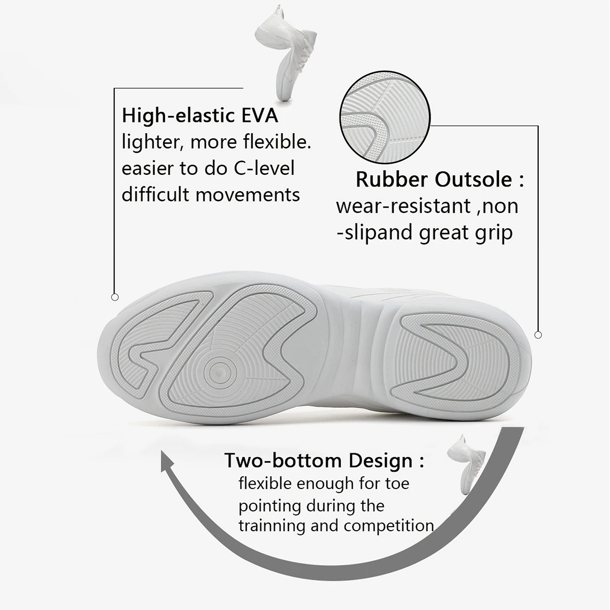 Description Picture 4 of itemMarwoo 2415 Women's Cheerleading Dance Sneakers Children's Lightweight Cheerleading Training Walking Tennis Fashion Sneakers