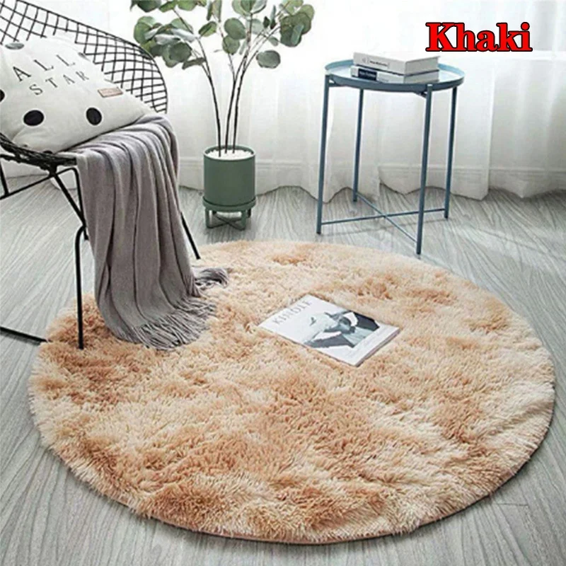 Fluffy round rug carpets for living room decor faux fur rugs kids room long plush rugs for bedroom shaggy area rug modern mats floor mat shaggy rugs