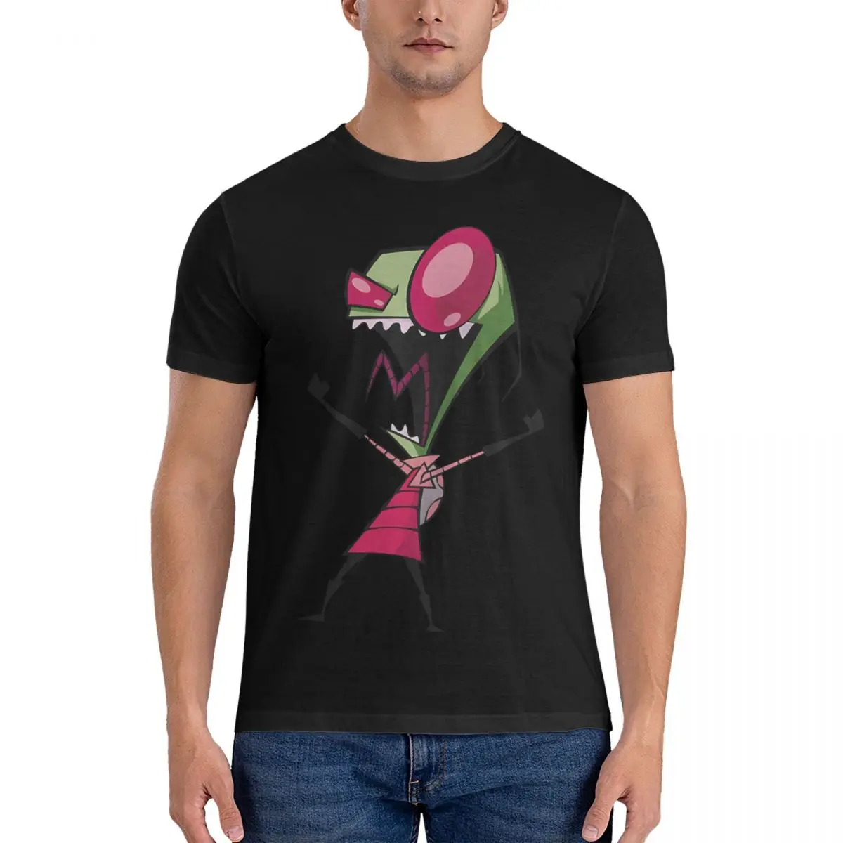 

Invader Zim Мужская футболка Invader zim новинка футболка с коротким рукавом с круглым вырезом футболка из хлопка идея подарка Топы