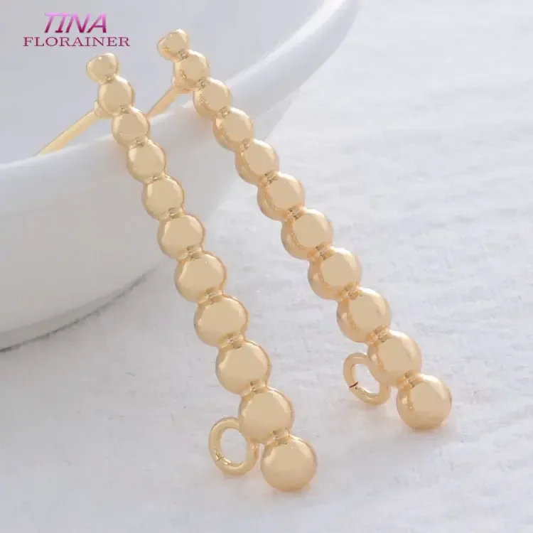 4PCS 4*33MM 14K Gold Überzogene Messing Lange Ball Stud Ohrringe Hohe Qualität Schmuck Machen Liefert diy Zubehör