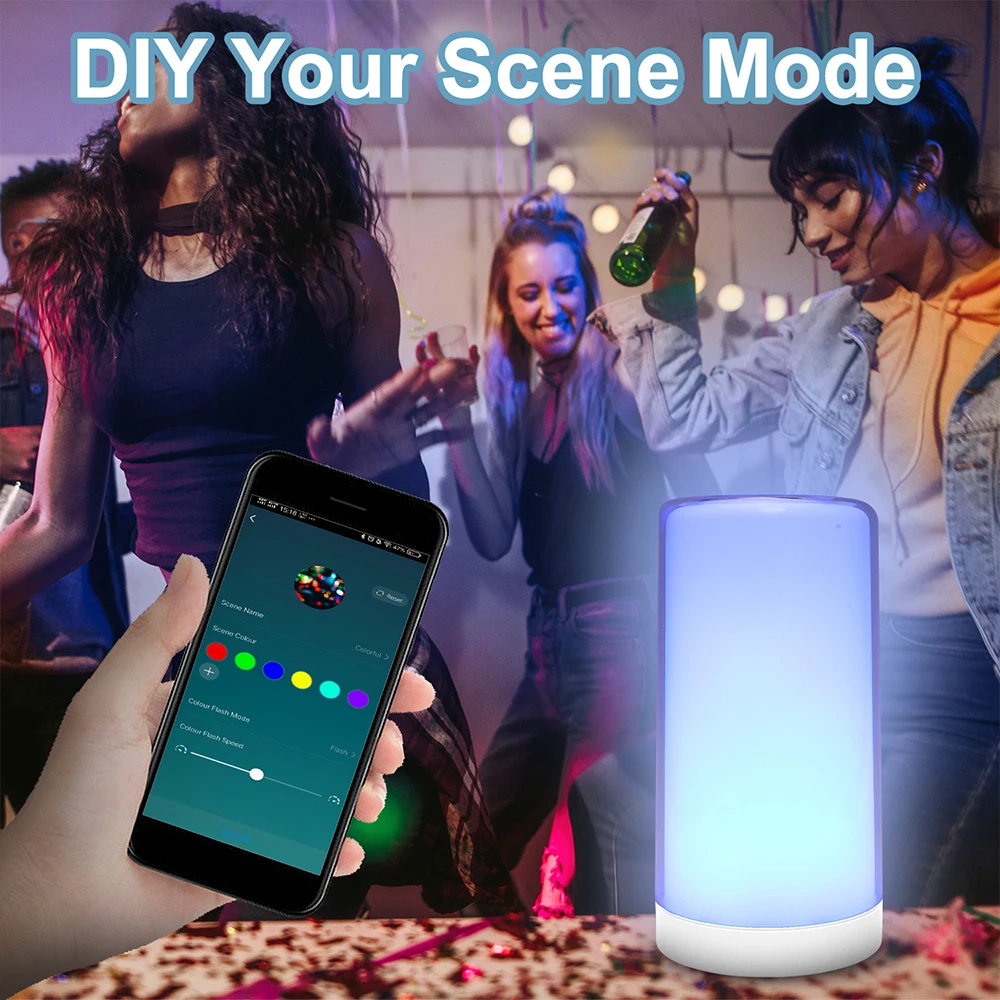Milhões de Cores Lâmpada de Toque Candeeiro de Mesa Lâmpada de Cabeceira Luz da Noite Luz da Noite do Bebê Inteligente Temporizador Usb Estudo Interior Presente 16 Rgb Led 11 Weddings & Events