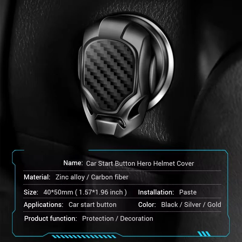 One-Key Start Button Protection Cover Wear-resistant Flip-Top Design Zinc Alloy Car Engine Start Stop Decorative Button Cover car start button cover