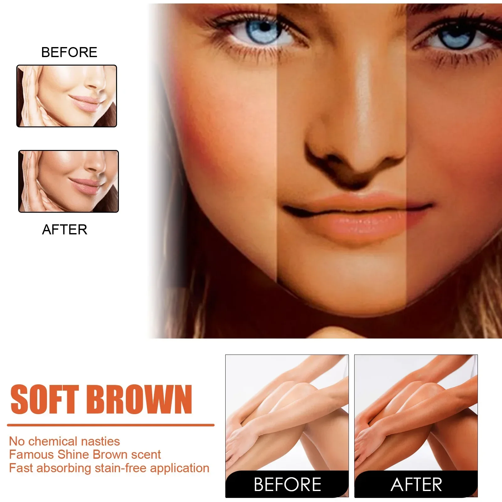 Self Tanning Lotion Skin Tanning Cream 50ml/100ml Body Tanning Cream Solarium Self Tanning Aid Quickly Body Bronze Men Women Nourishing Skin Coloring Blackening Cream