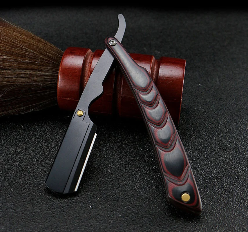 Men Professional Manual Shaver Straight Edge Stainless Steel Barber Razor Folding Shaving Shave Beard Cutter with Blade 5