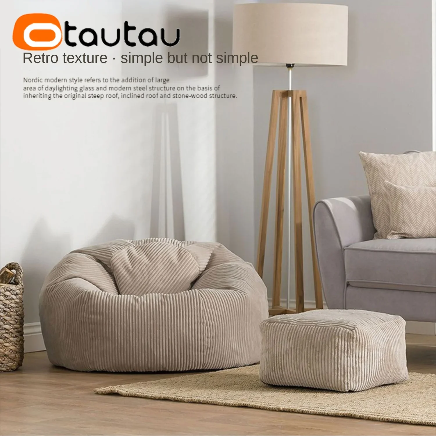 OTAUTAU Adults Kids Faux Leather Pouf Bean Bag Chair with Filler Puff Salon  Couch Armchair Comfy