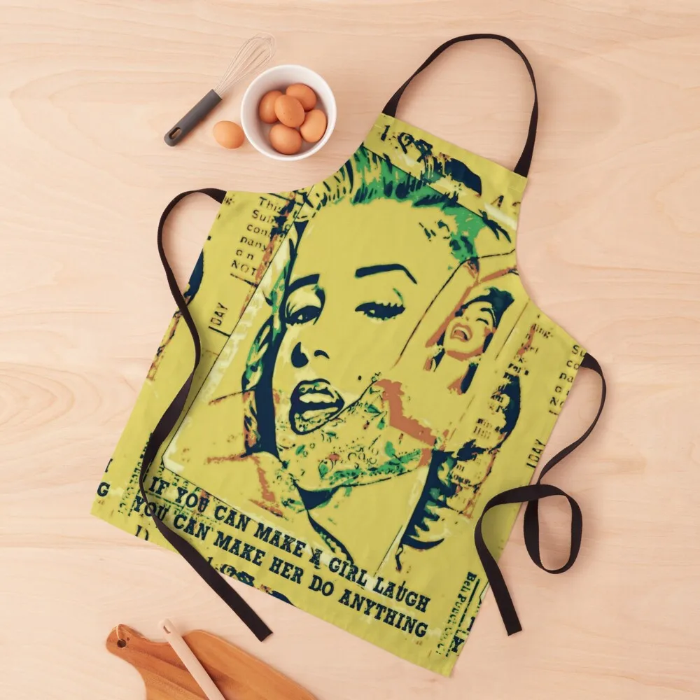 

Marilyn Monroe Kitsch Art | "If you can make a girl laugh, you can make her do anything" Apron home women Men gift Apron