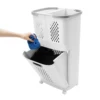 Laundry Basket Organizer with 3 Detachable Hampers, Wall-Mountable Storage Bins, Stylish Grey-White Design 3