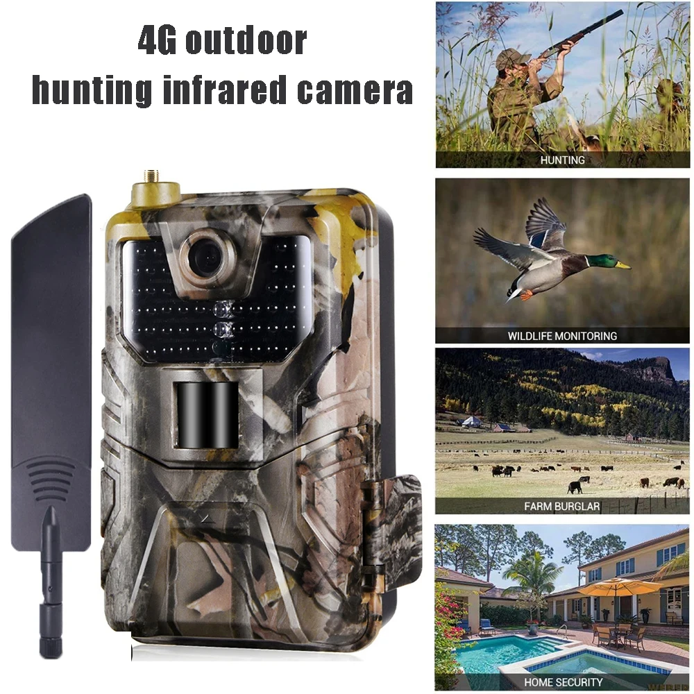 Live broadcast APP Trail Camera Cloud Service 4G 4K 120MP Wireless Wildlife Hunting Cameras HC900PRO 0.3S Night Vision