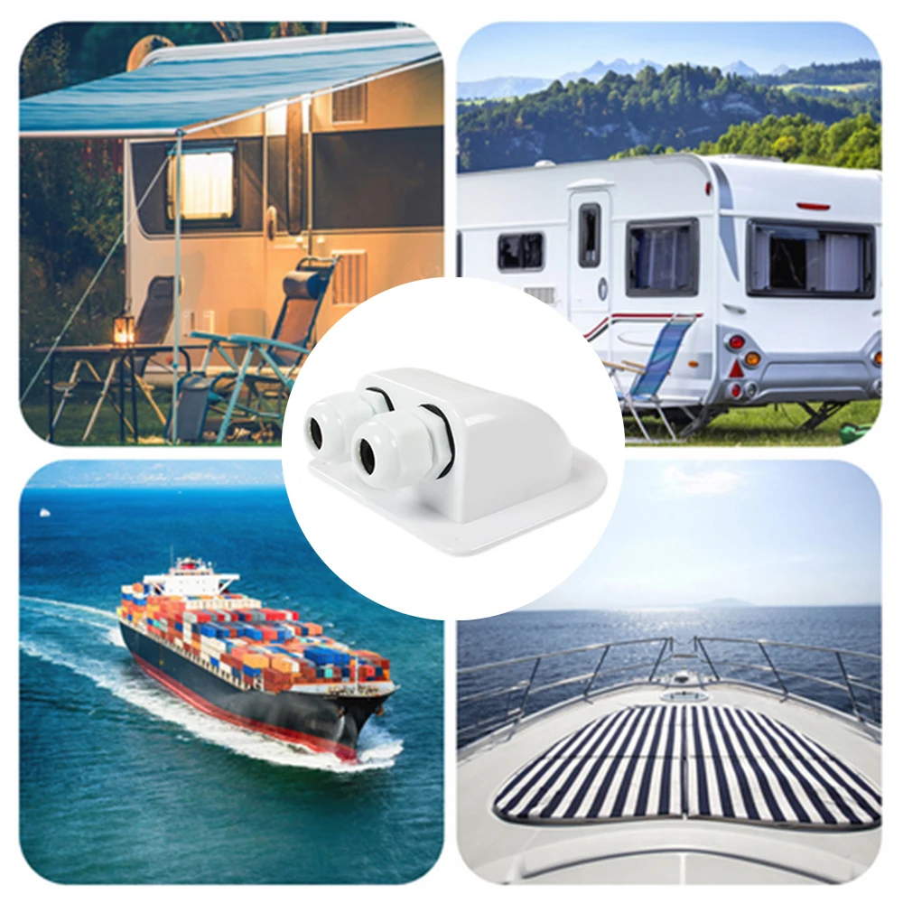 Solar Panel Junction Box Double Wire Entry Gland Box PV RV Roof Mounting Accessories Cable Double Hole Junction Box For Camper Yacht Caravan