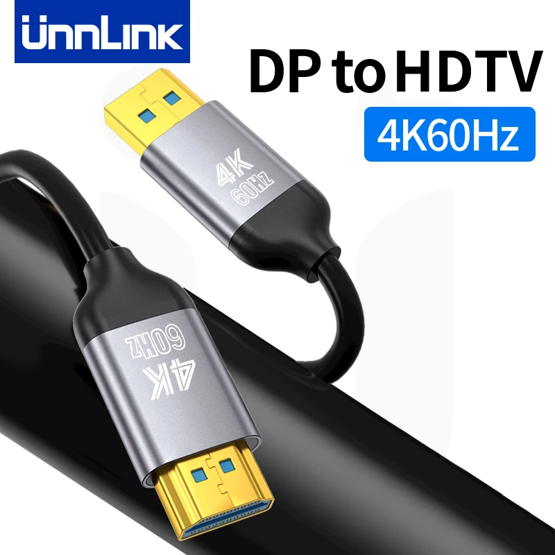 Unlink Dp A Hdmi 4K 60Hz Convertitore Displayport A Hdmi Adattatore Per Scheda Grafica Pc A Hd Tv Monitor Cavo Del Proiettore