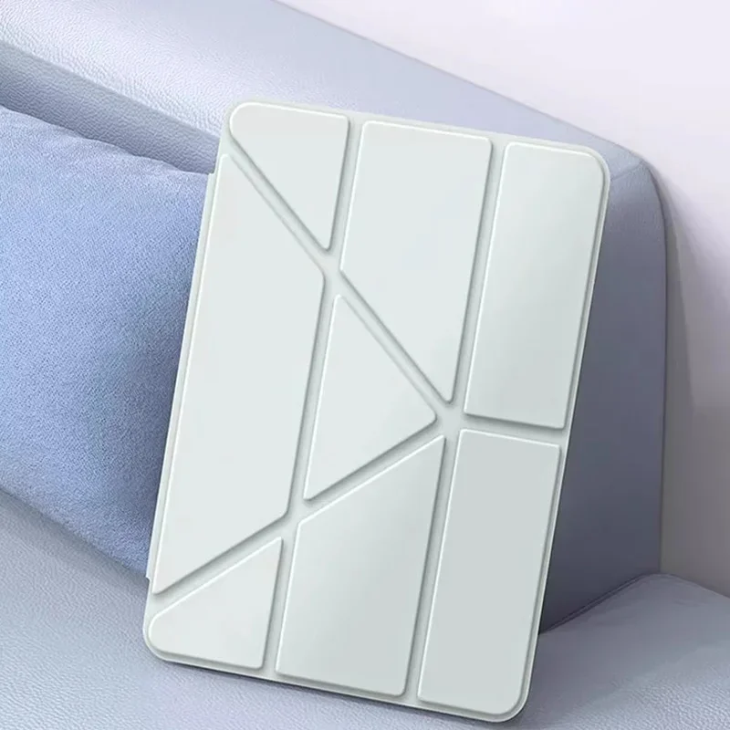Transparent Multi-Folding Tablet Cover with Pencil Holder