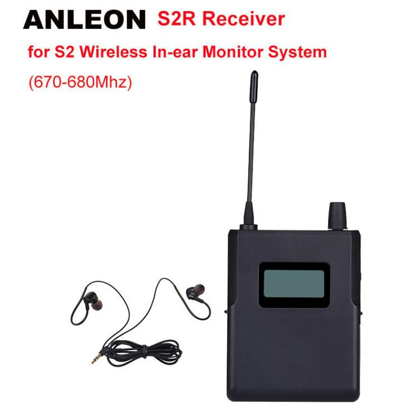 ANLEON S2R Receiver 526-535 570-590 670-680 863-865Mhz Stable Signal Clear Sound with LCD Screen 1/4 Wavelength audio receiver