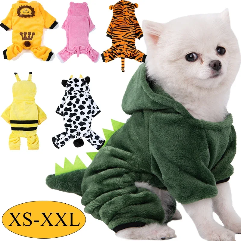 Pet Jacket Pet Jumpsuits Warm Flannel Clothes for Pets Soft and Comfortable Cosplay Clothes Teddy Corgi Puppy Costumes Cute Winter