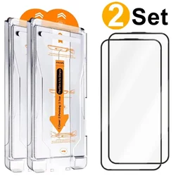 Premium Tempered Glass Screen Protector Pack with Easy Install Kit and Anti - Scratch Technology - iPhone 15 Pro Max (2 Pack)