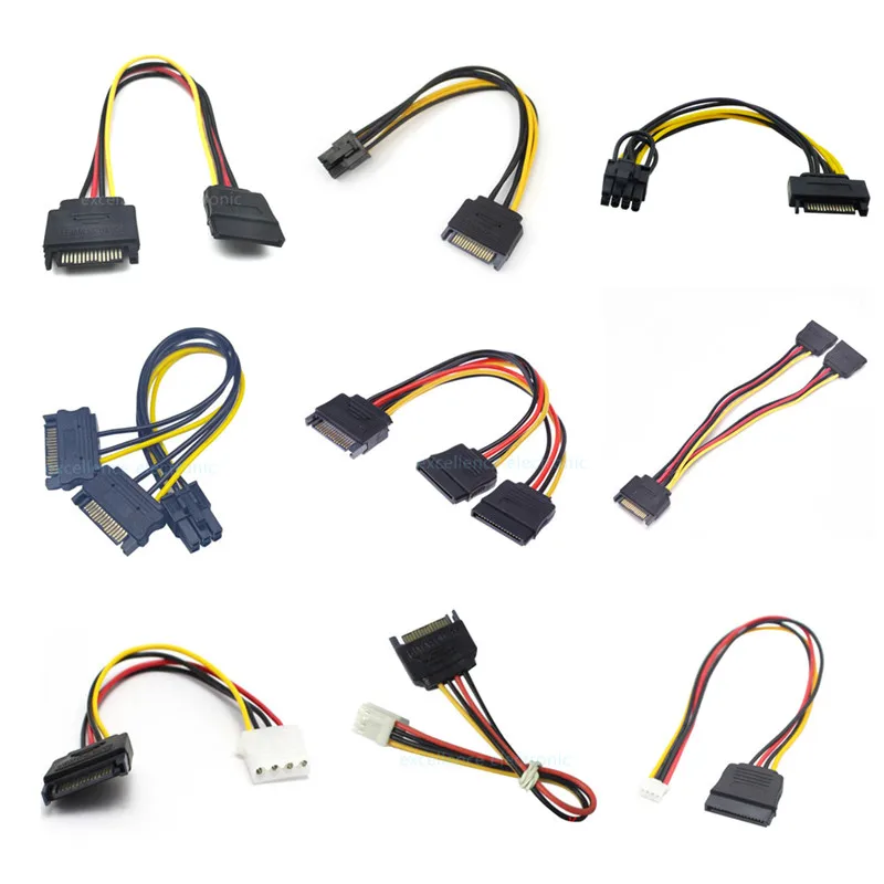 1PCS SATA Power Supply Cable Male Female Sata to PH2.0/XH2.54/VH3.96 IDE 4P Hard Drive Power Supply Cable Cord Adapter