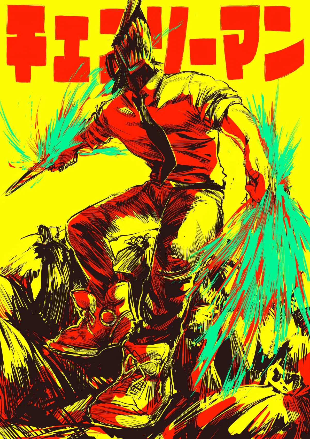 Chainsaw Man Anime Wall Art Canvas Poster