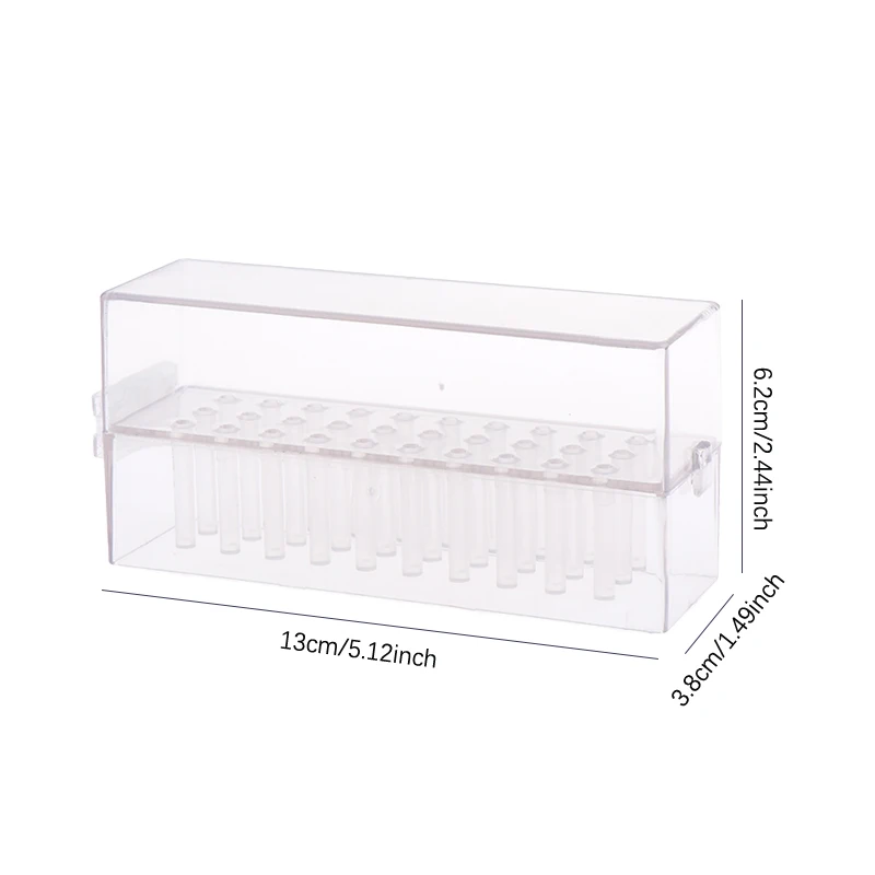 Clear Nail Drill Bits Holder Storage Box For Milling Cutter Dustproof Nail Bit Case For Acrylic Nails Accessories 30 Holes 2