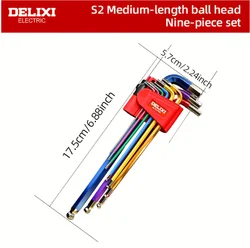 Vibrant 9 - Piece Hex Key Set - Medium/Extra Long Length for Versatile Disassembly and Maintenance (DHGDNLJYG07)