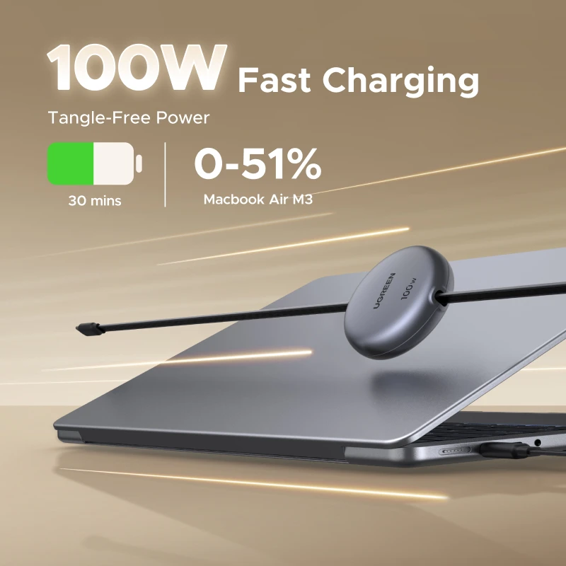 UGREEN Retractable PD100W USB C Cable For MacBook iPad Fast Charger Cable For iPhone 17 16 15 Pro Max Type C