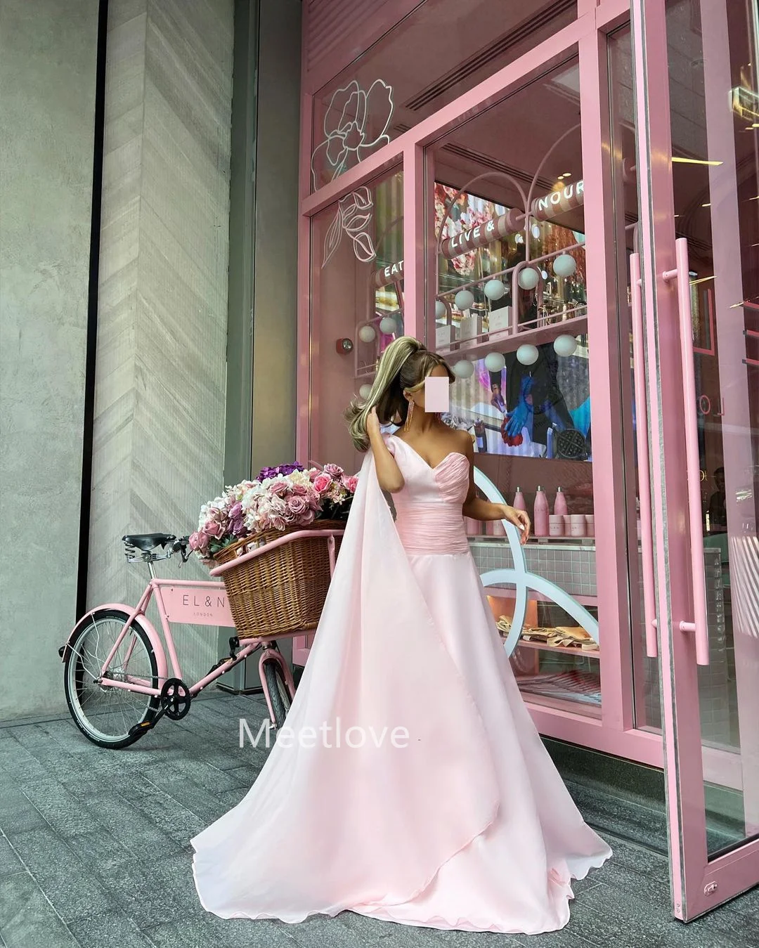 

Meetlove Off-the-shoulder Neckline Sweep Train Ball-Gown Zipper up Sleeveless Wedding Dress 2024 Luxury Birthday Dresses Luxury