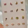 Y2K Ins Lovely Food Hamburg French Fries Pizza Food Zircon Stud Earring For Women Cute Delicious Food Earrings Jewelry Gift 3