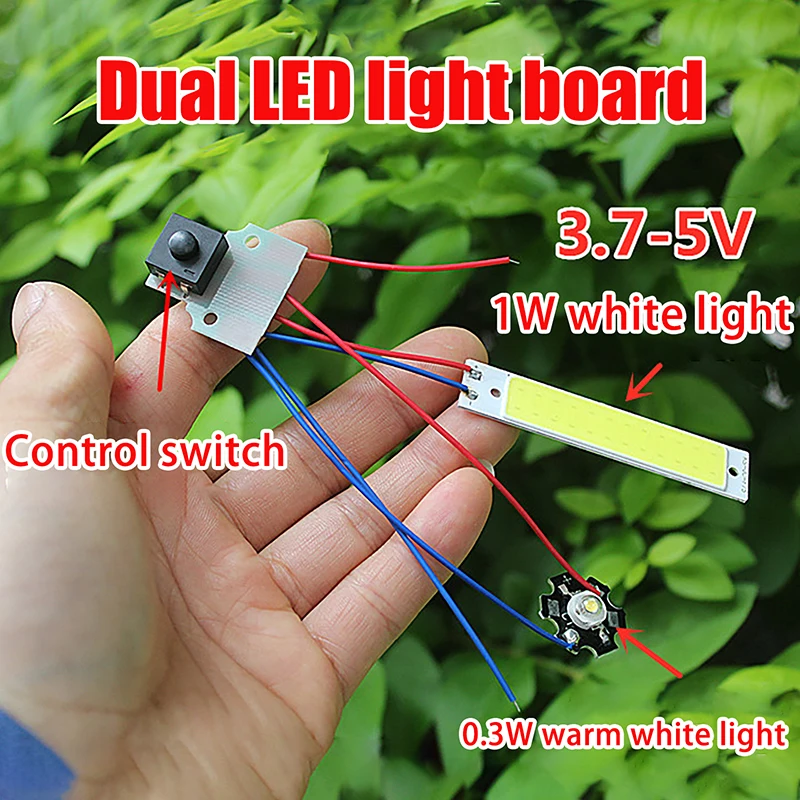 Flashlight driver board, led lamp driver Double LED Light Board with Control Switch DC 3.7-5V Flashlight Night Lighting DIY Accessory