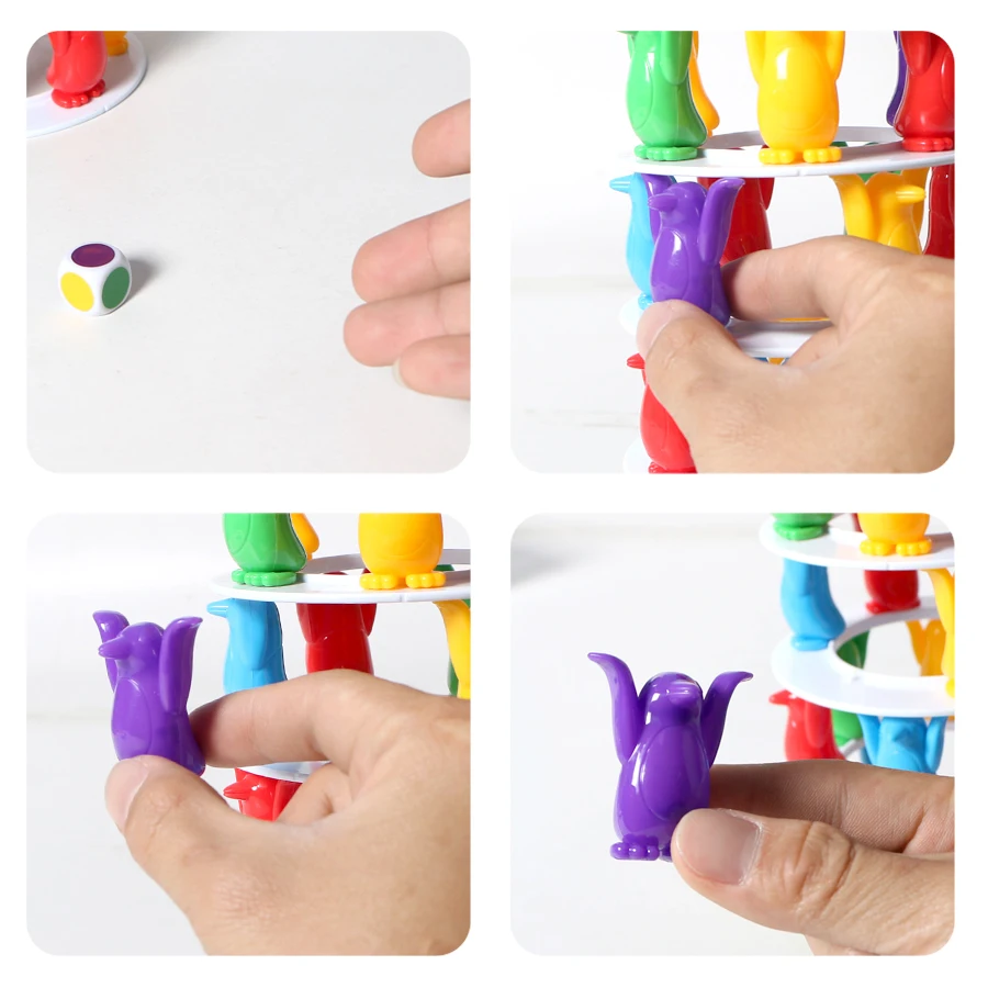 Kids Penguin Tower Collapse Balance Game Toy Party Family Funny Board Game Toys Crazy Penguin Crash Tower Toy Kid Gift 4