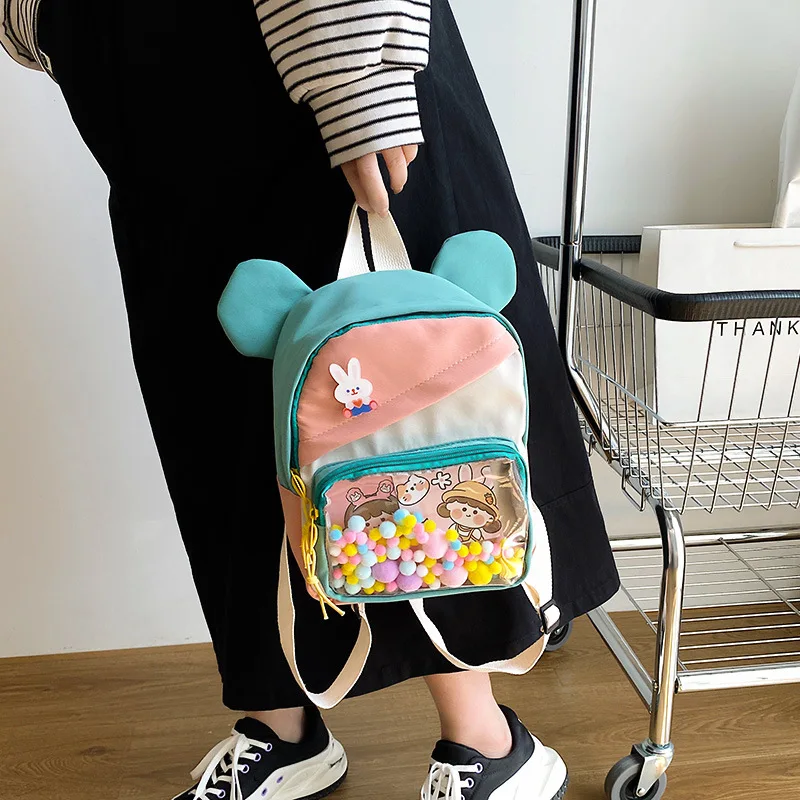 Bolsa escolar japonesa com adesivo de anime e carteira kawaii fofa,  mochilas para escola, mochilas estéticas, bolsas de livros, bolsa ITA,  bolsa para laptop, 35,5 cm, rosa - roxo