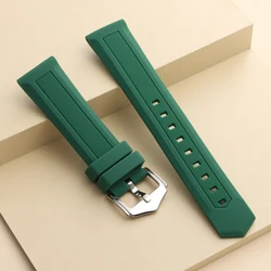 Versatile Silicone Sport Watch Strap - Waterproof Rubber Band - 22mm (Green)