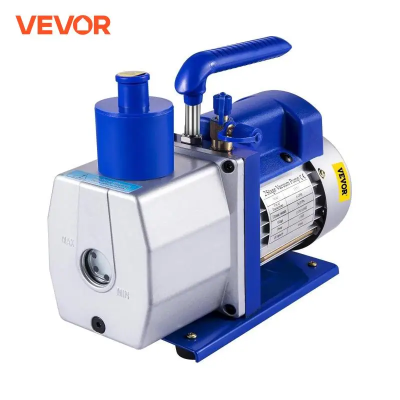 VEVOR Vacuum Pump 12CFM 1HP Vane Vacuum Pump 2 Stage HVAC Rotary Auto AC Refrigerant for Automobile Reparation Evacuation electric vacuum pump