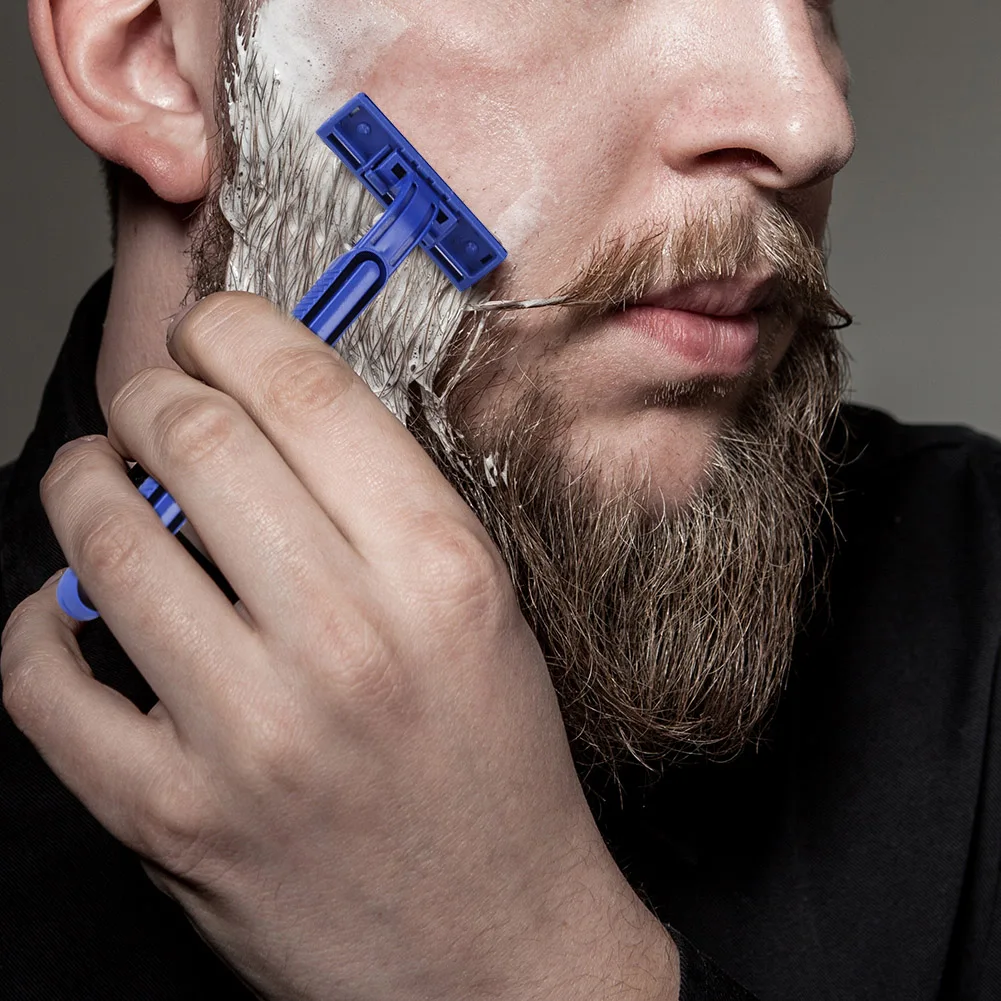 Lubricating strip twin blade disposable shaving razors stainless steel razor blade beard shaver for men travel hotel 100Pcs/pack razor blades razor shaver razor parts shaver replacement head