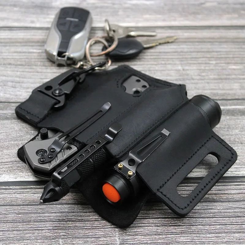 Edc Tactical Leg Bag for Knife Flashlight Key Storage Waist Bag Outdoor Hiking