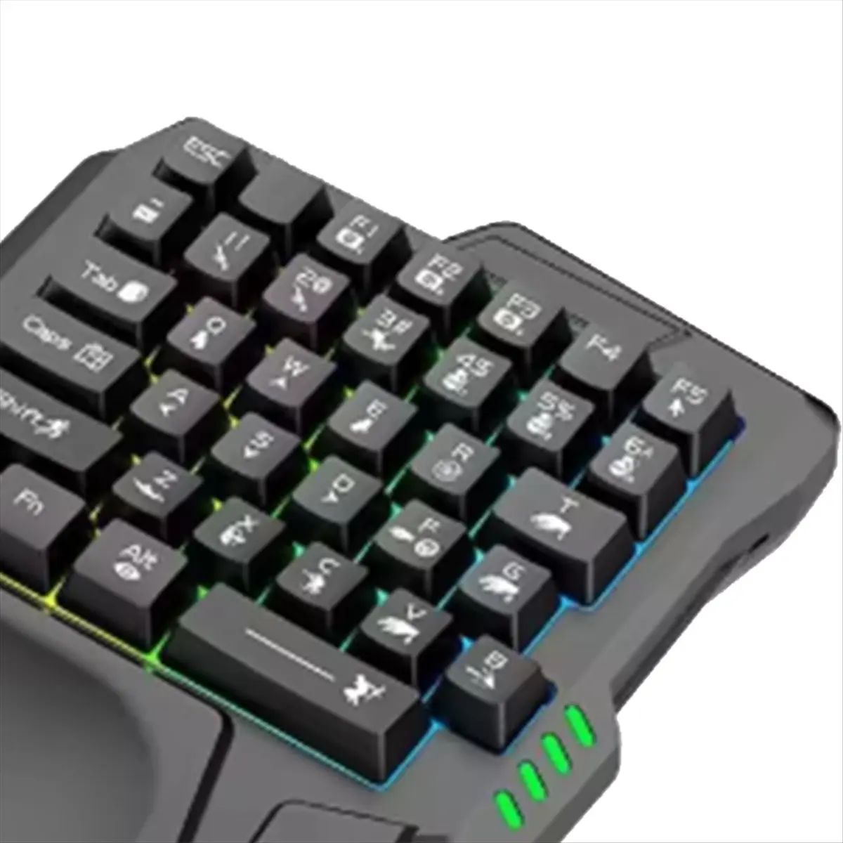 T96C 인체공학적 게이밍 키보드 싱글 핸드 USB 유선 35키 한 손으로 사용하는 RGB 백라이트 미니 키보드