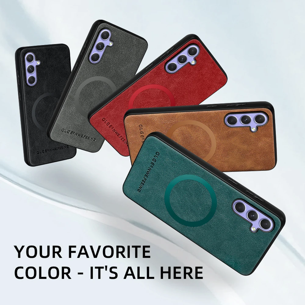 Premium Vintage Leather Magnetic Phone Case Cover