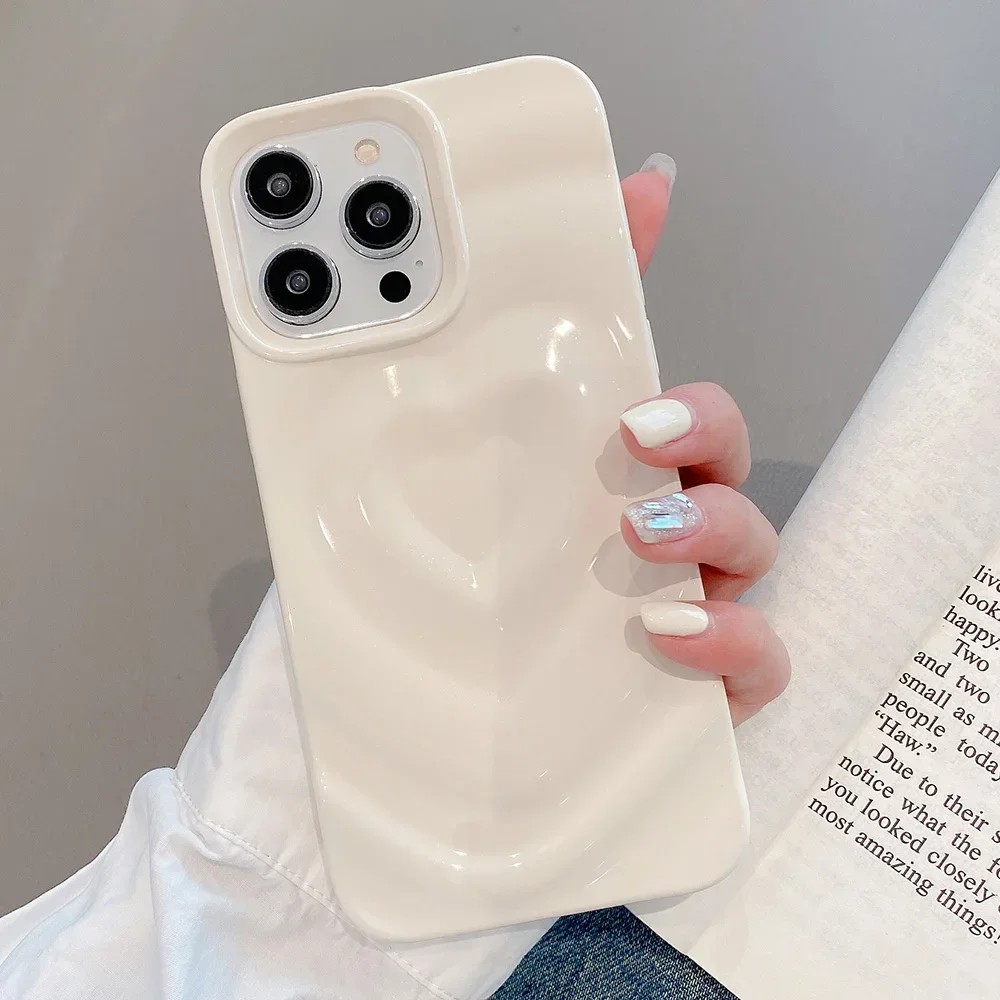 Luxury Bling Love Heart Pattern Phone Case - Smooth Shockproof Bumper Back Cover Coque