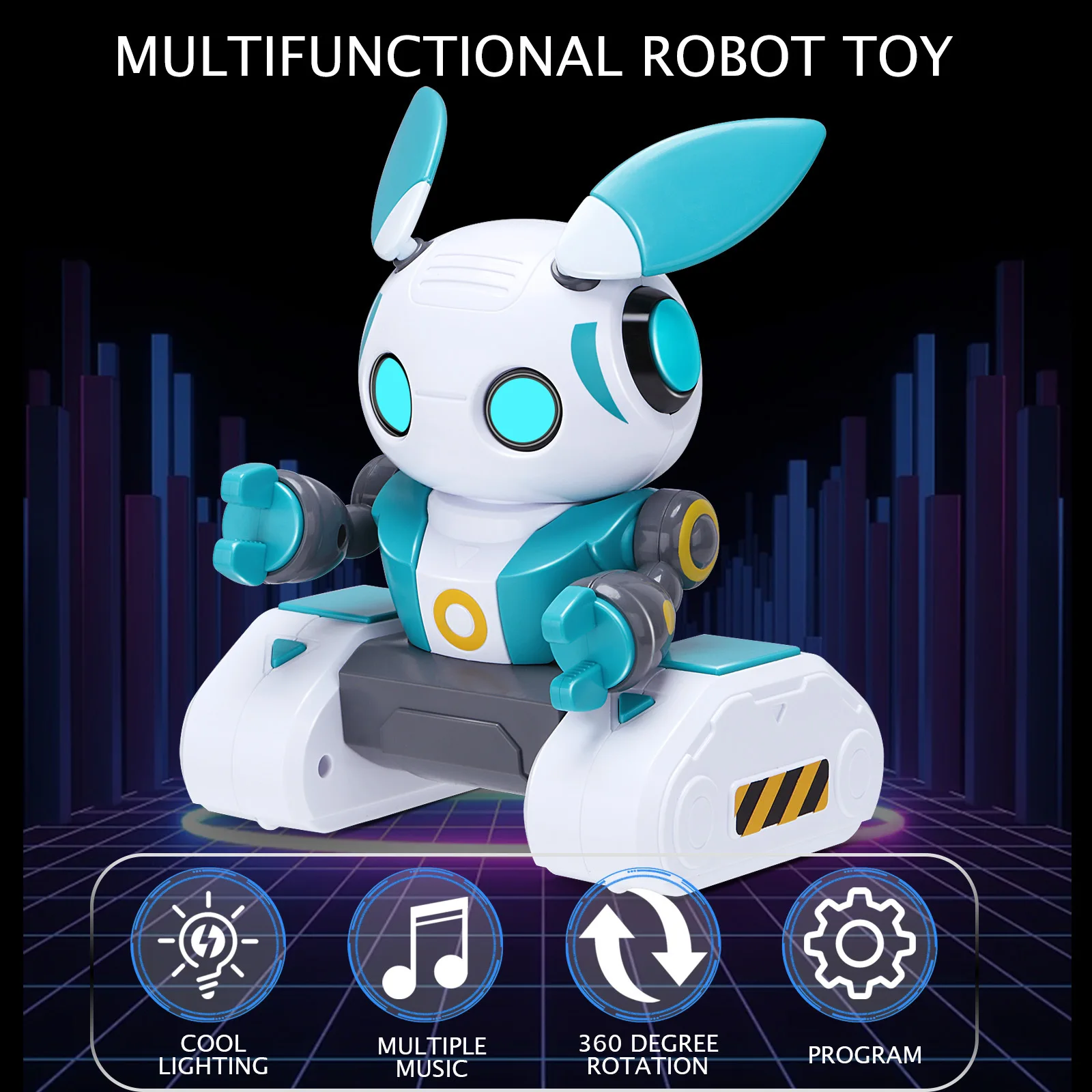 Interactive Mini Robot Toy Remote Control-Support Gesture Sensing , Dancing, LED Eyes & Music Simulation Robot Lighting Music