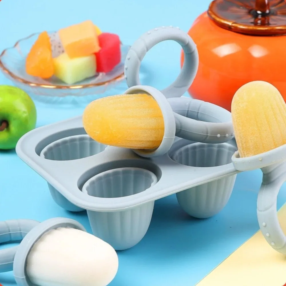 Silicone Ice Cream Molds BPA Free, DIY Ice Cream Maker Kit for Kids Adults, Homemade Ice Cream Tools with Ice Cream Mold