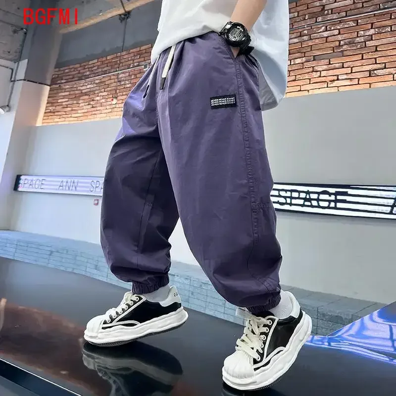 Childrens Purple Casual Trousers Korean Teens Fashion Boys