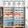 9-Tier Shoe Storage Cabinet with LED Lighting, 30 Pairs Narrow Tall Freestanding Shoe Cabinet, White Wood Shoe Organizer 4
