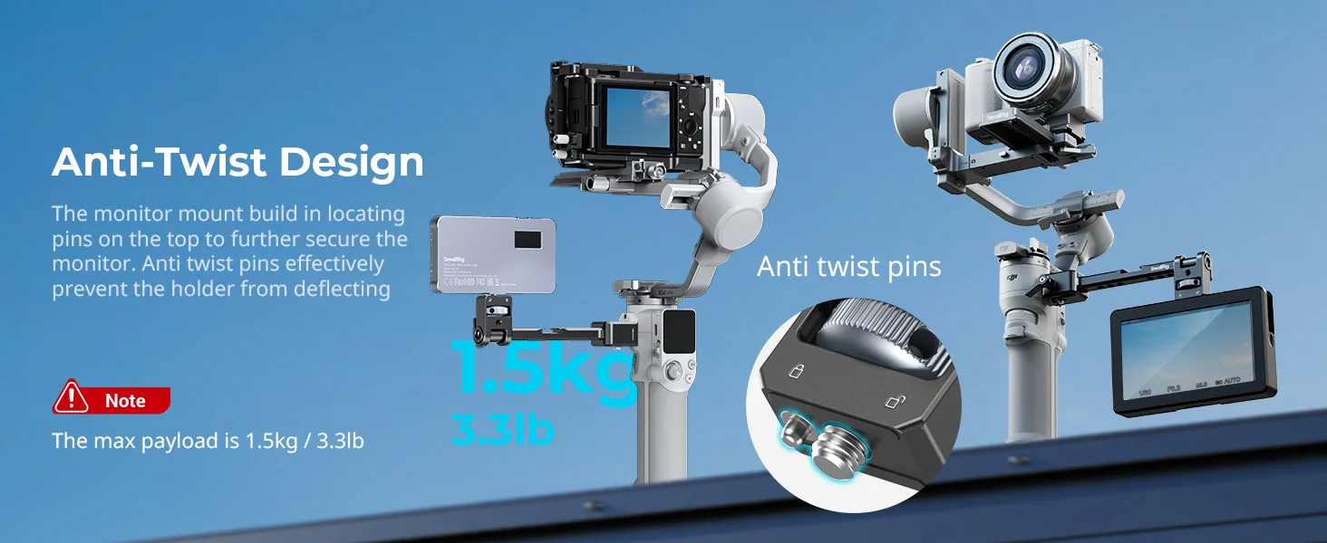 Adjustable Camera Monitor Mount for DJI RS 3/RS 3 Pro/RS 3 Mini/RS 4 Mini Stabil