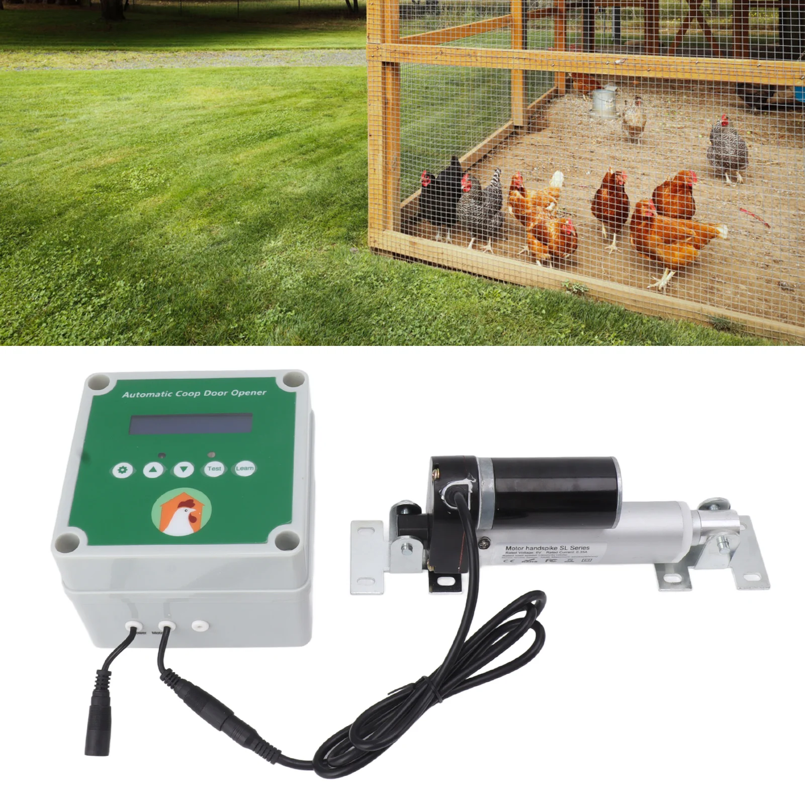 IP44-geclassificeerde Automatische Deuropenerkit voor Kippenhokken met