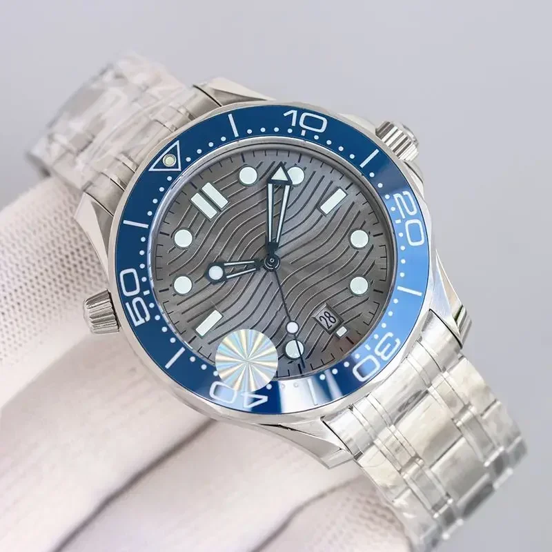 남성용 자동 기계식 시계, 실버 스트랩, 42mm 손목 시계, 생활 방수, 스테인레스 스틸