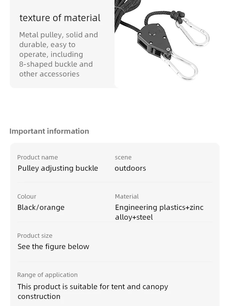 2pcs Adjustable 8inch Reinforced Hangers Hanging Ratchet for Tent Grow Plant Lamp Rope Ratchet Hanger Pulley Hook