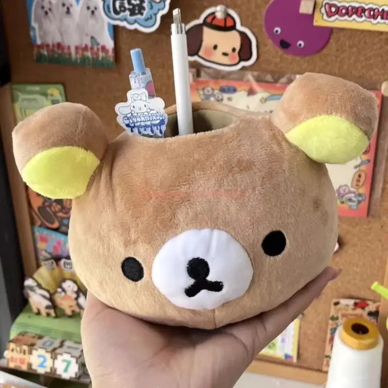 Cartoon Bear Head Pen Holder Pen Storage Antiskid Student Stationery Gift pen holder,stationery organizer