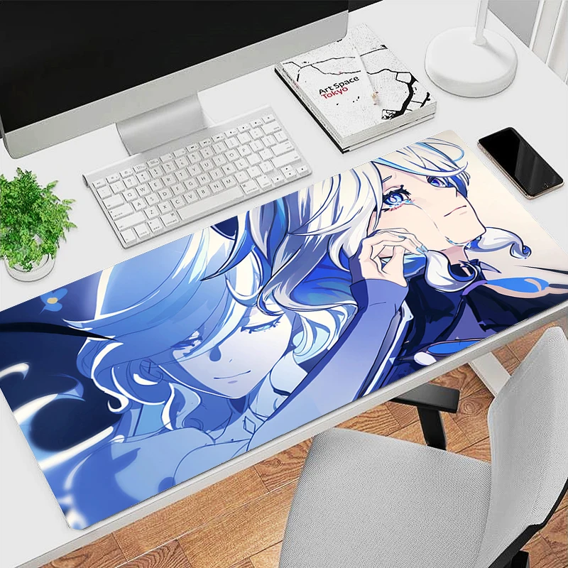 Genshin Impact Furina Anime Game Mousepad Office Pc Kawaii Gaming Accessoires Toetsenbord Muismat Laptop 900X400 Muismat Tapijt