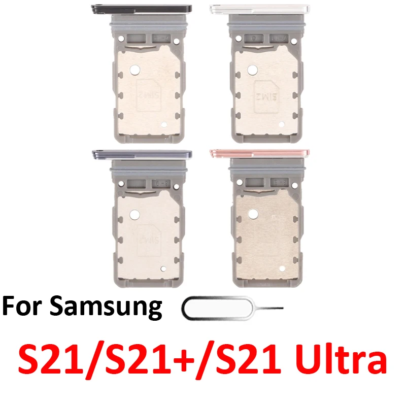 Samsung Galaxy S21 Series SIM Card Tray Holder - Black/Silver