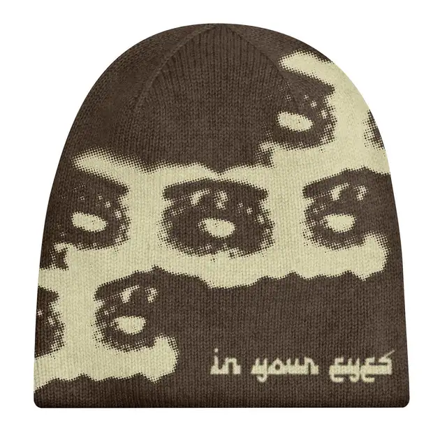 2023 Unisex Winter Cool Cartoon Face Printing Knitted Windproof Warm Hat: A Hip Hop Fashion Statement at an Unbeatable Price